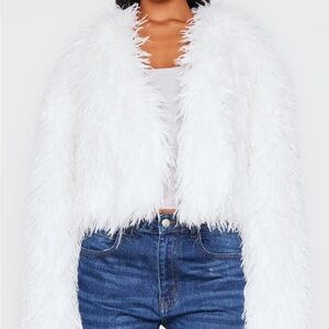 Women's White Faux Fur Jacket